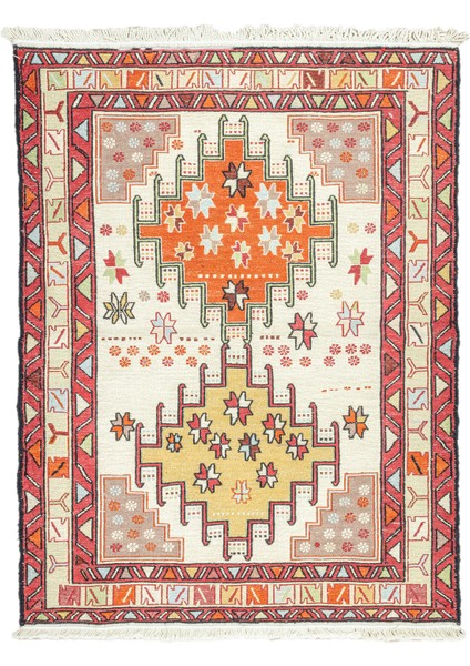 Satu El Dokuma Ipek Sumak Kilim 76X102 cm