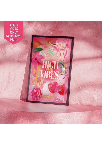 Luminara Studio x Mim And More High Vibes Only Pembe Poster modelleri