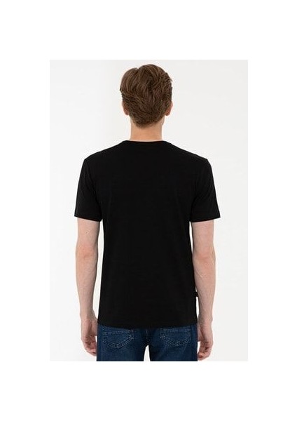 Siyah Slim Fit Basic V Yaka T-Shirt modelleri
