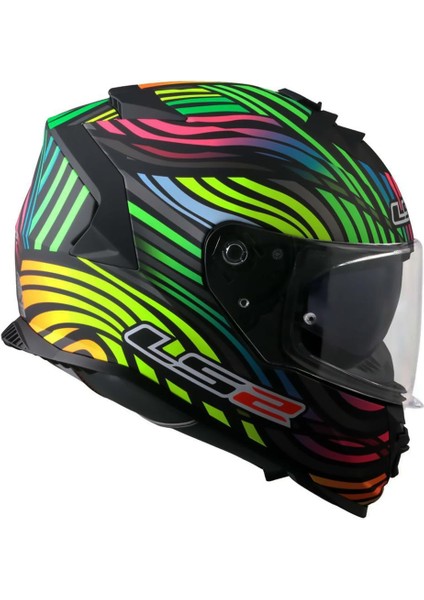 Storm 2 Power Mat Siyah-Gökkuşağı Kask