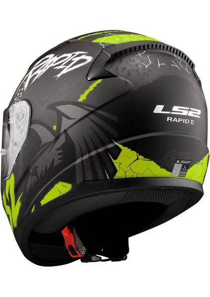 Rapıd 2 Raven Mat Siyah-Gri-Neon Sarı Kask