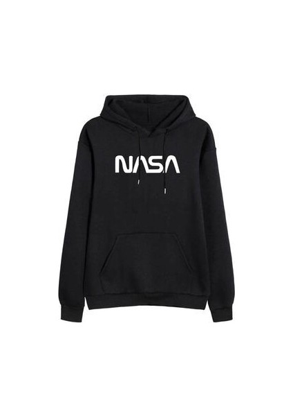 Unisex Siyah Nasa Sweatshirt