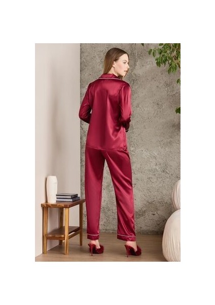 Saten Biyeli Pijama Takımı - 1200 modelleri