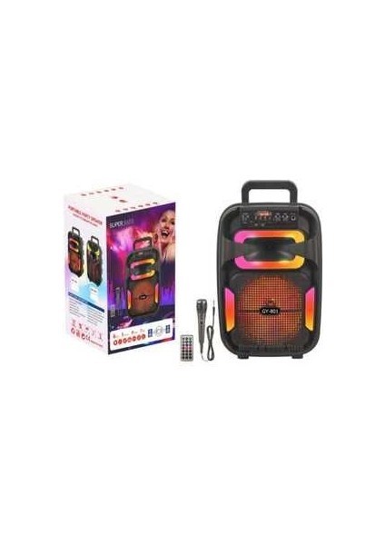 LED Işıklı Mikrofonlu Karaoke Hoparlör Kablosuz Bluetooth Speaker