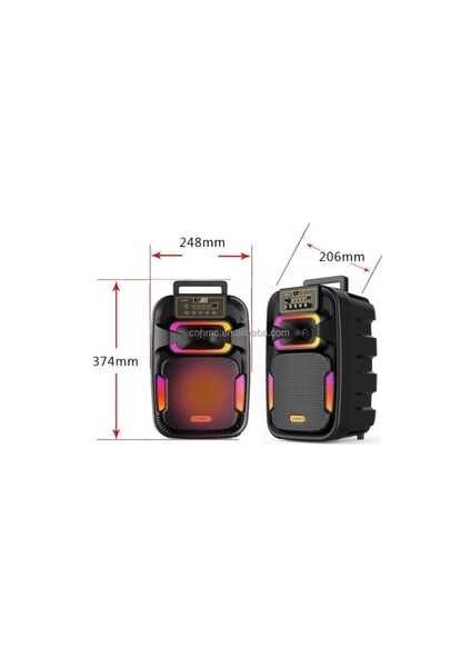 LED Işıklı Mikrofonlu Karaoke Hoparlör Kablosuz Bluetooth Speaker