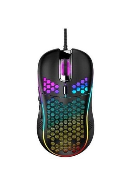 Rgb LED Işıklı Oyuncu Mouse Gaming 800-2400 Dpi 0 Oyun Mouse Mat Siyah