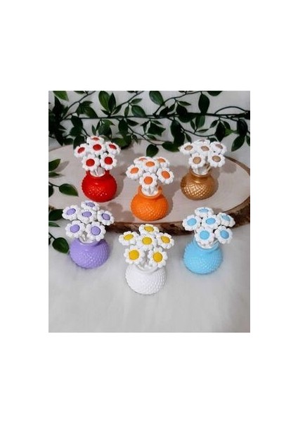 Renkli Mini Vazo Çiçekli 6 'lı Set