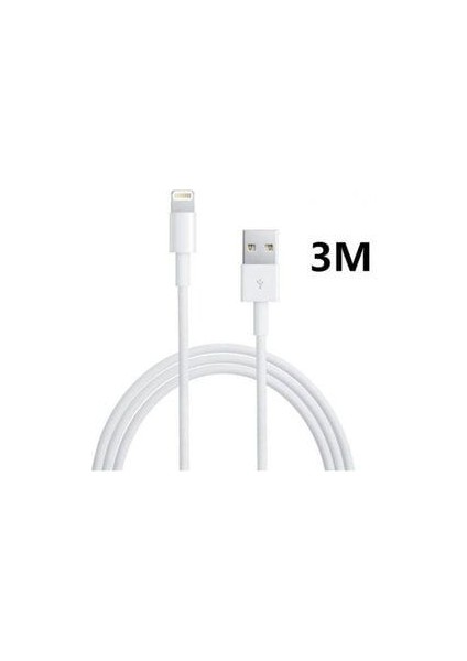 3 Metre Ios Şarj Kablosu Iphone Lightning Şarj ve Data Kablosu