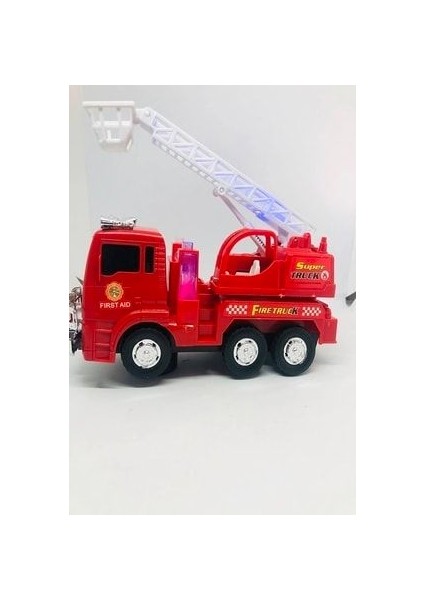 Pilli Işıklı Sirenli Oyuncak Itfaiye Arabası Vinç Hareketli 1410-21
