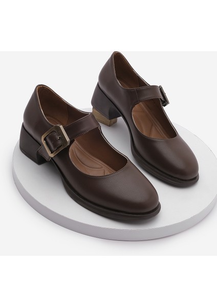 Kadın Tokalı Kalın Topuk Günlük Ayakkabı Loafer Meniz