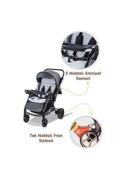 Babycare Combo Maxi Pro Çift Yönlü Bebek Arabası Gri fırsatları