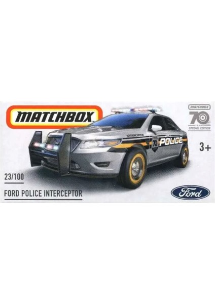Ford Polıce Interceptor Car 70 Years Metal Tekli Araçlar Polis Arabası 1:64 Ölçek