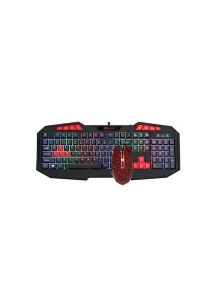 LED Işıklı Oyuncu Klavye Mouse Seti Multimedia Gaming Combo Nefes Modlu