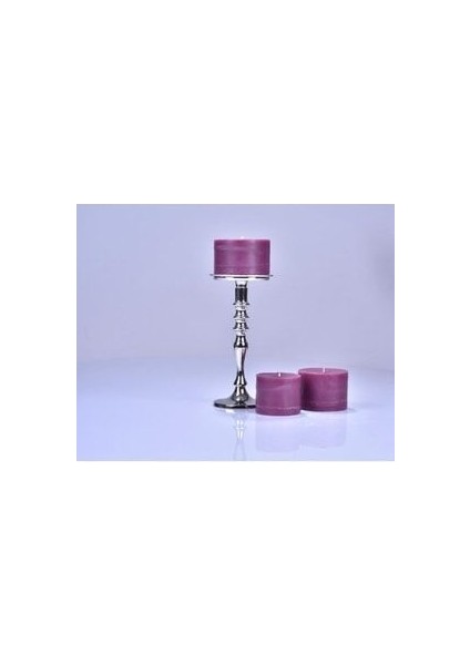 Şamdan Boy Silindir Dekoratif Kokulu Mor Mum fiyatları