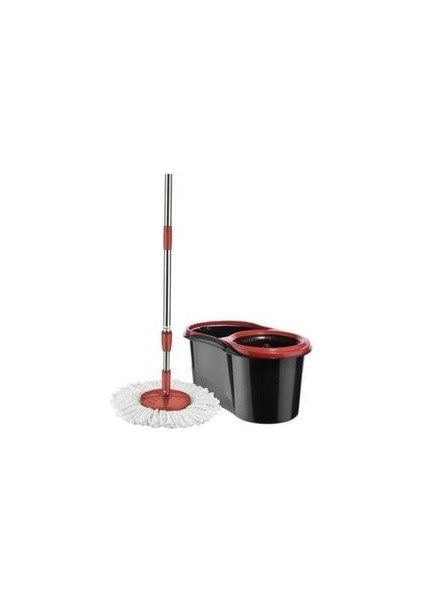 Döner Başlıklı Mop Temizlik Seti Proff - Kırmızı & Siyah