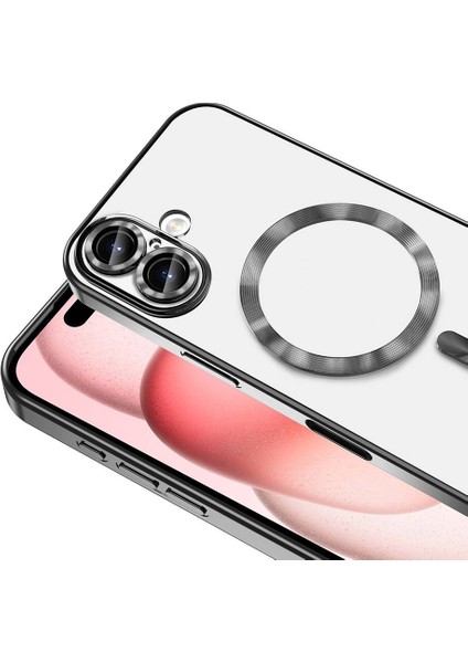 Apple iPhone 16 Kılıf Magsafe Kamera Lensli Korumalı Şeffaf Silikon Kapak fiyatları