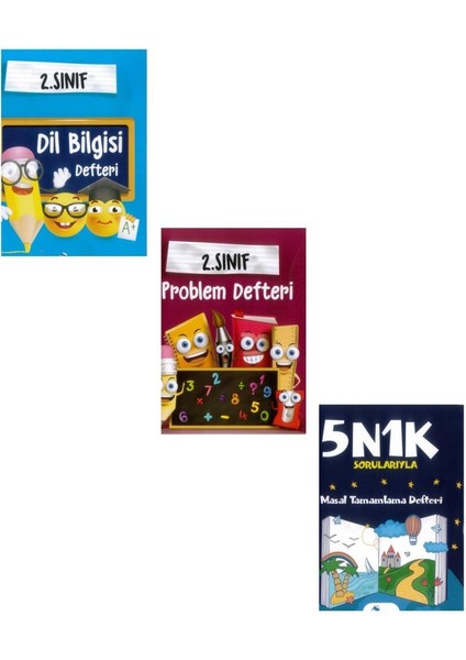Orka 2. Sınıf Problem Defteri + Dil Bilgisi Defteri + Masal Tamamlama 3 Lü Set