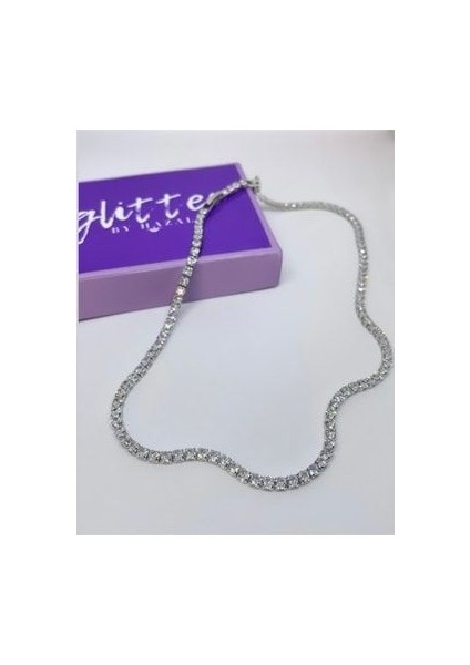 Su Yolu Kolye (Detay Beyaz Taşlı)