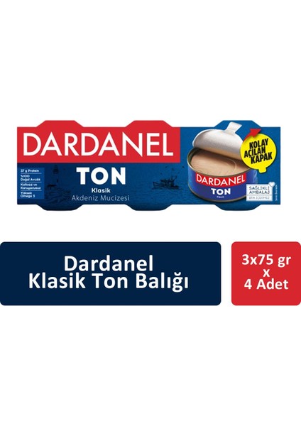 Klasik Ton Balığı 3 x 75 gr x 4 Adet