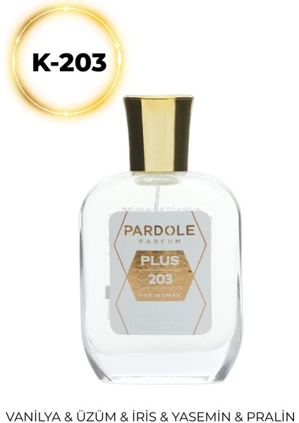 K-203 Meyvemsi Floral Favoris Kadın Parfum - 50 Ml - Pralin, Vanilya, Üzüm, Iris, Yasemin