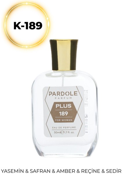 K-189 Odunsu Floral Favoris Kadın Parfüm - 50 Ml - Yasemin, Sedir Ağacı, Amber