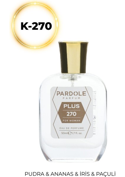 K-270 Pudramsı, Meyvemsi Favoris Kadın Parfüm - 50 Ml - Pudra, Ananas, Iris, Paçuli