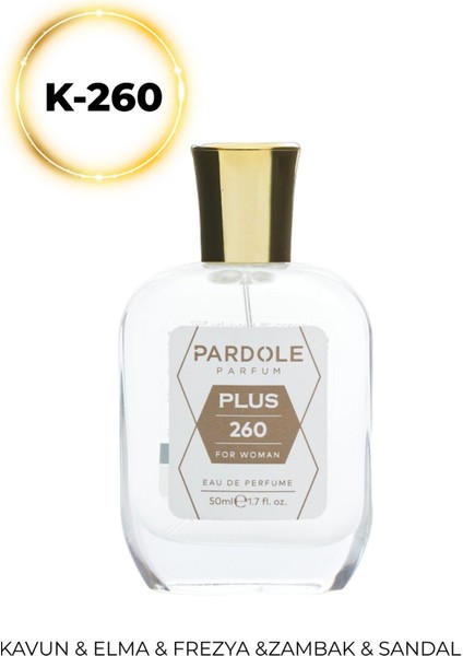 K-260 Meyvemsi Floral Favoris Kadın Parfüm - 50 Ml - Kavun, Elma, Frezya, Zambak, Sandal Ağacı