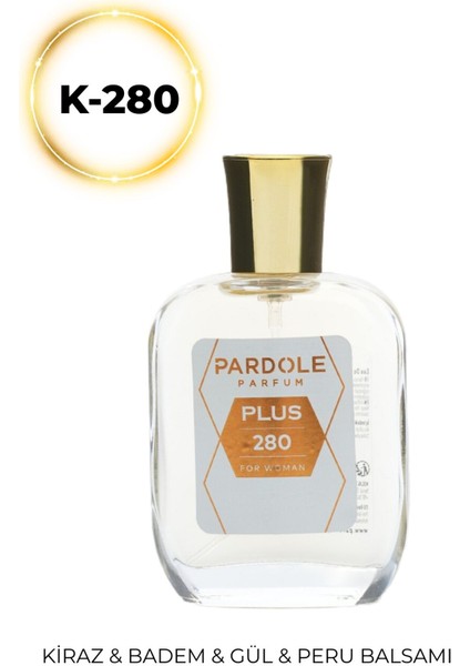 K-280 Tatlı Meyvemsi Favoris Kadın Parfüm - 50 Ml - Siyah Kiraz, Griotte Şurubu, Gül, Peru Balsamı