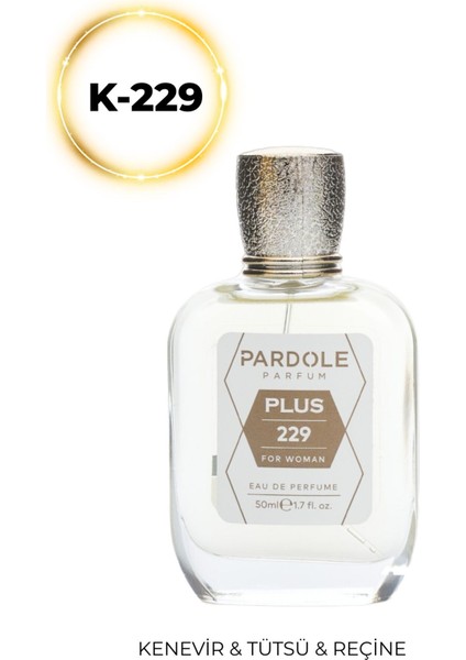 K-229 Oriental Odunsu Favoris Kadın Parfüm - 50 Ml - Kenevir, Yeşil Notlar, Agarwood, Tütsü, Reçine