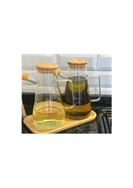 Masterchef Yeni Sezon Yağlık 900 ml Bambu Kapaklı Borosilikat Cam Yağlık Master Yağlık 2li fiyatları