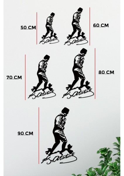 Atatürk Kocatepe'de Imzalı Dekoratif Siyah Metal Duvar Tablosu 1,5 mm Kalınlık modelleri
