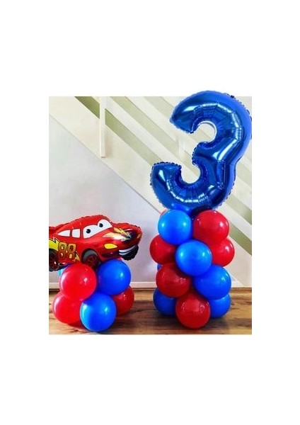 Modalist Araba Temalı Rakam Balonlu Set Balon Seti Yaş 3 New Desinger 744636