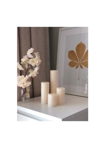 4'lü Silindir Set Mum, Kokulu Uzun Silindir Set Mum