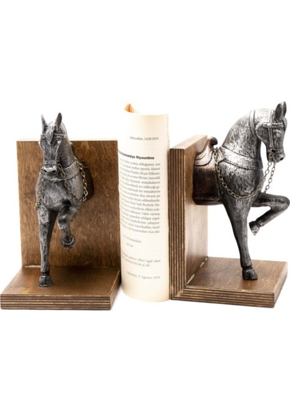 Beyaz Polyester Dekoratif At Figürü Biblo ve Kitap Tutucu fiyatları