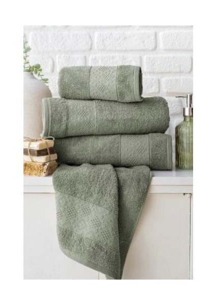 Jakarlı Havlu Set 4 Lü 70*140 cm 2 Adet 50*90 cm 2 Adet Yeşil fiyatları