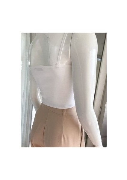 Kadın Beyaz Ince Askılı Crop fiyatları