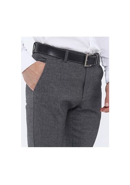 Erkek Casual Chino Pantolon Slim Fit Gri Pamuklu Desenli 4 Cep fırsatları