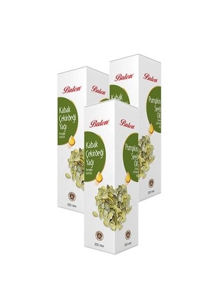 3 Kutu Kabak Çekirdeği Yağı 250 ml Pumpkin Seed Oil Kabak Yağı Saf Yağ