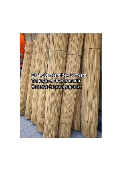 Kamış Çit Kamış Hasır Kamış Bambu 1,5*5 Metre Gölgelik Doğal Kamış Hasır Çit-Gölgelik-Rüzgar Perdesi fiyatları
