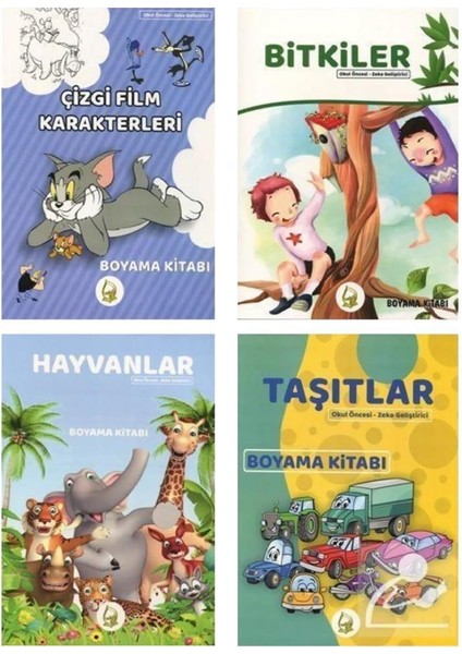 Okul Öncesi Zeka Geliştirici Boyama Seti (4 Kitap)