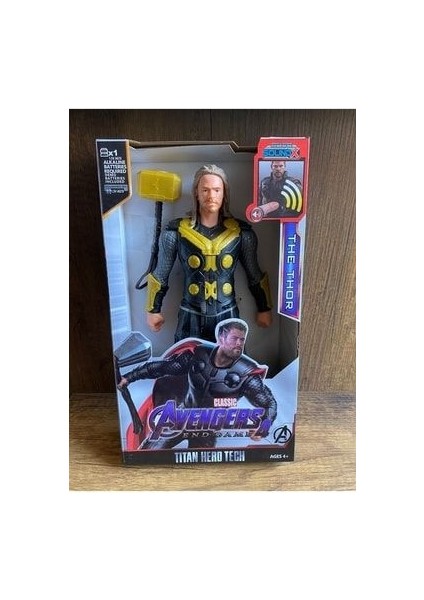 Avengers The Thor Figür Oyuncak Thor Figür 30 cm Thor Sesli Hareket Eder Thor Baltası Yanında