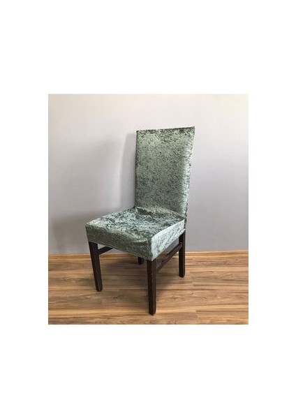 Sandalye Kılıfı. 6 Lı. Kaliteli Kadife Kumaş. Kenarları Lastikli En Boy Likralı Kılıf. Haki Rengi