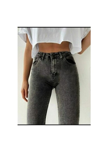 Layla Füme Yüksel Bel Dar Paça Skinny Likralı Kot Pantalon fırsatları