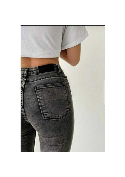 Layla Füme Yüksel Bel Dar Paça Skinny Likralı Kot Pantalon indirimleri