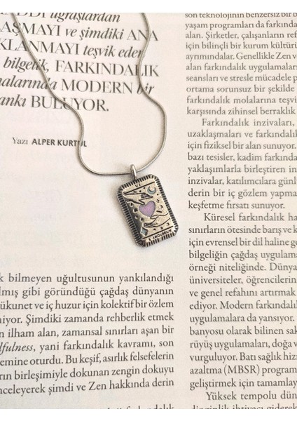 Kadın Paslanmaz Çelik L’amoureux Tarot Kolye