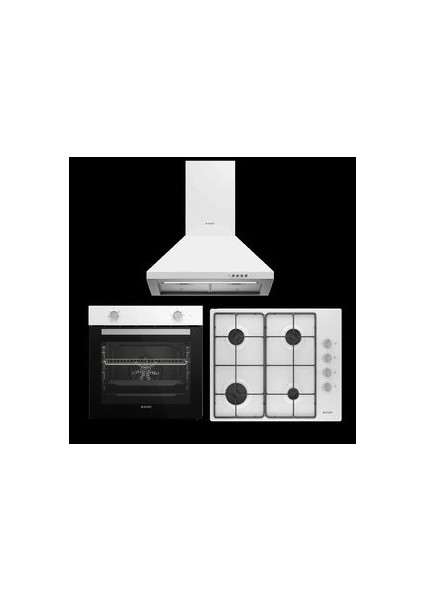Klasik Beyaz (Afm 130 B - Omd D 611 Eb - P 27 Yb) Metal Ankastre Set