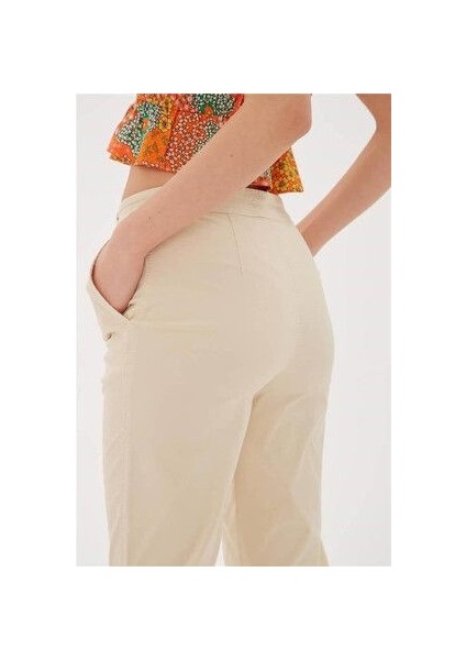 Kadın Bej Kanvas Pantolon - 24Y0312K1 fiyatları