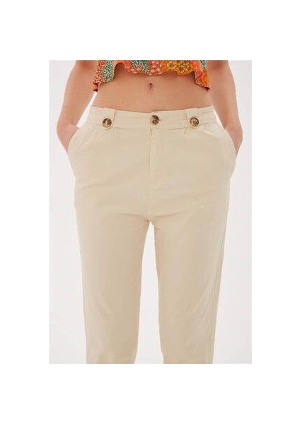 Kadın Bej Kanvas Pantolon - 24Y0312K1 fırsatları