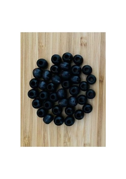 Boyalı Ahşap Makrame Boncuk. 9MMX11MM. 25GR. Takriben 65-70 Adet. Siyah. modelleri
