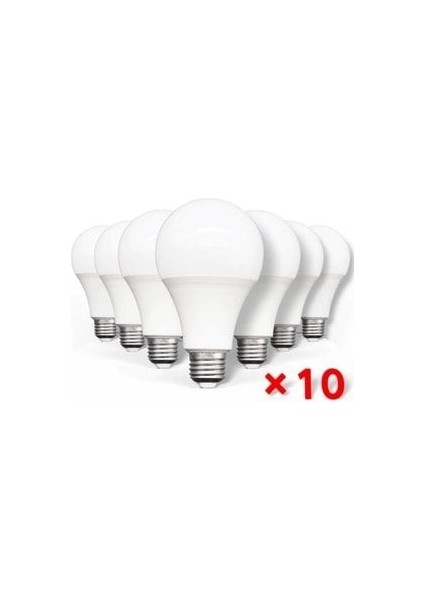 LED Ampul Beyaz Renk 9 Watt Tasarruflu 10 Lu Paket